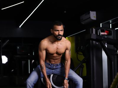 Dynamic motion blur of a person exercising.